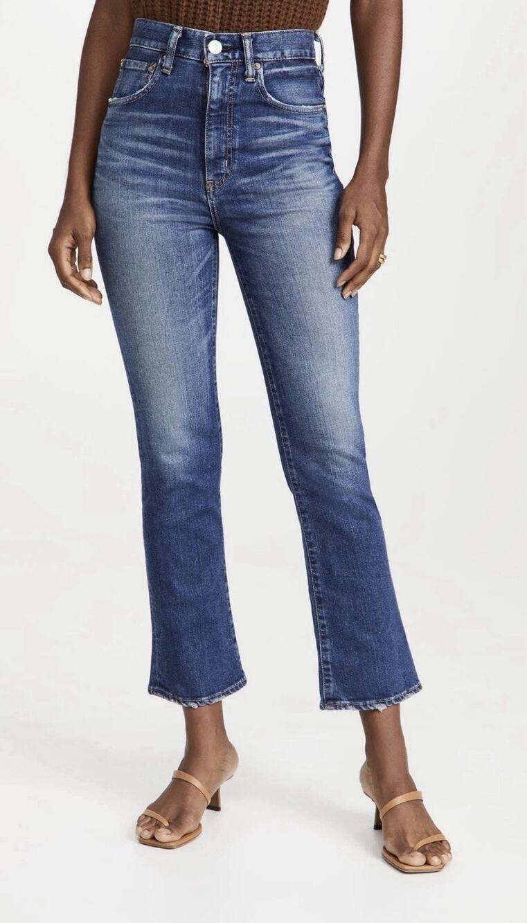 NWT Moussy Otis Flare Jeans In Blu 28 Style # 025eac12-1090